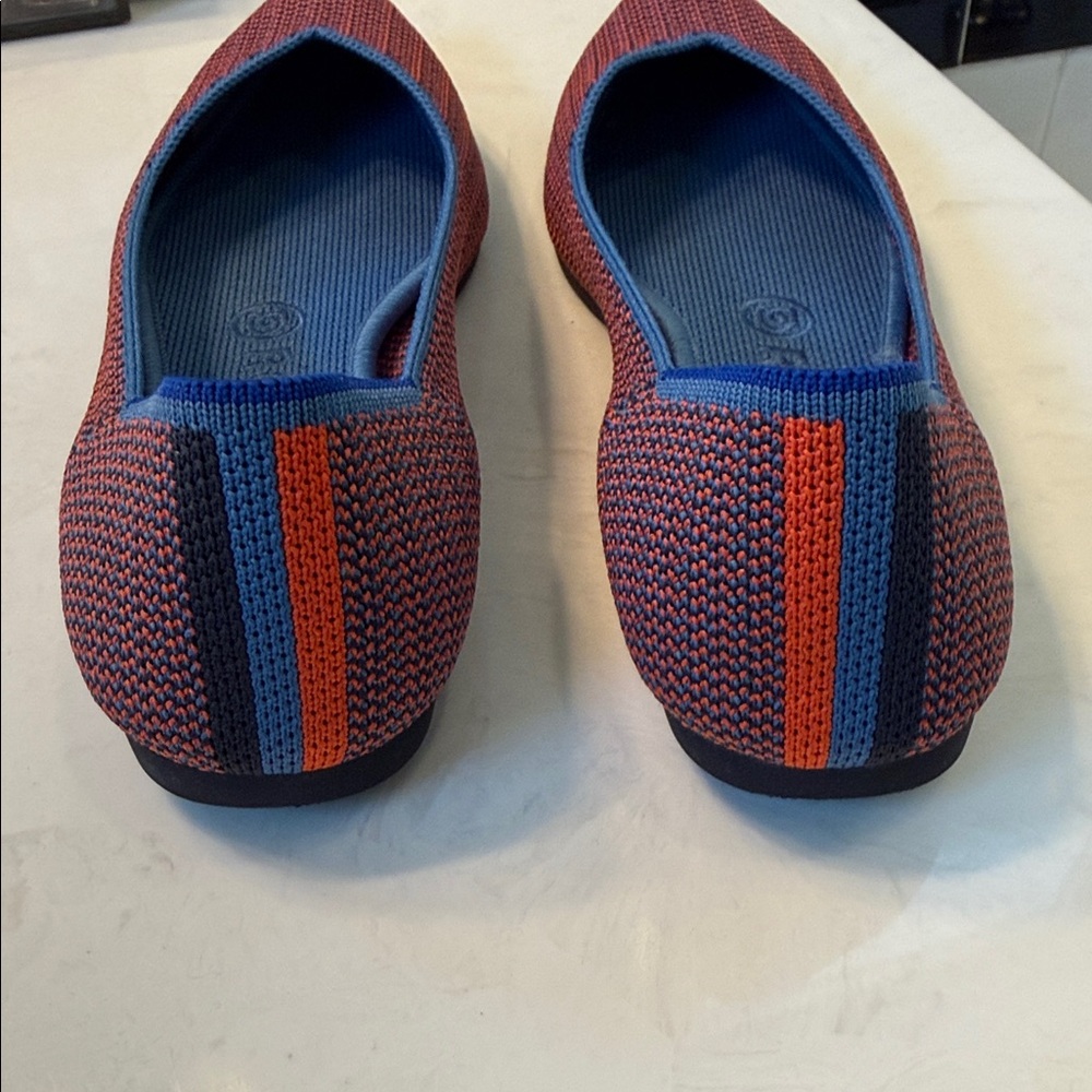 Rothy's Women's the Point Red and Blue Pointed Flats - Picture 5 of 8